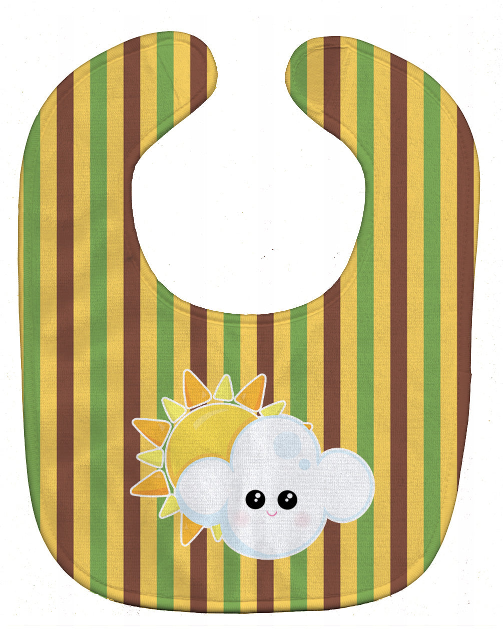 Weather Partly Cloudy Face Baby Bib Easy-Clean Baby Bib Baby Feeding Accessory Baby Mealtime Essential, 10 x 13, Multicolor