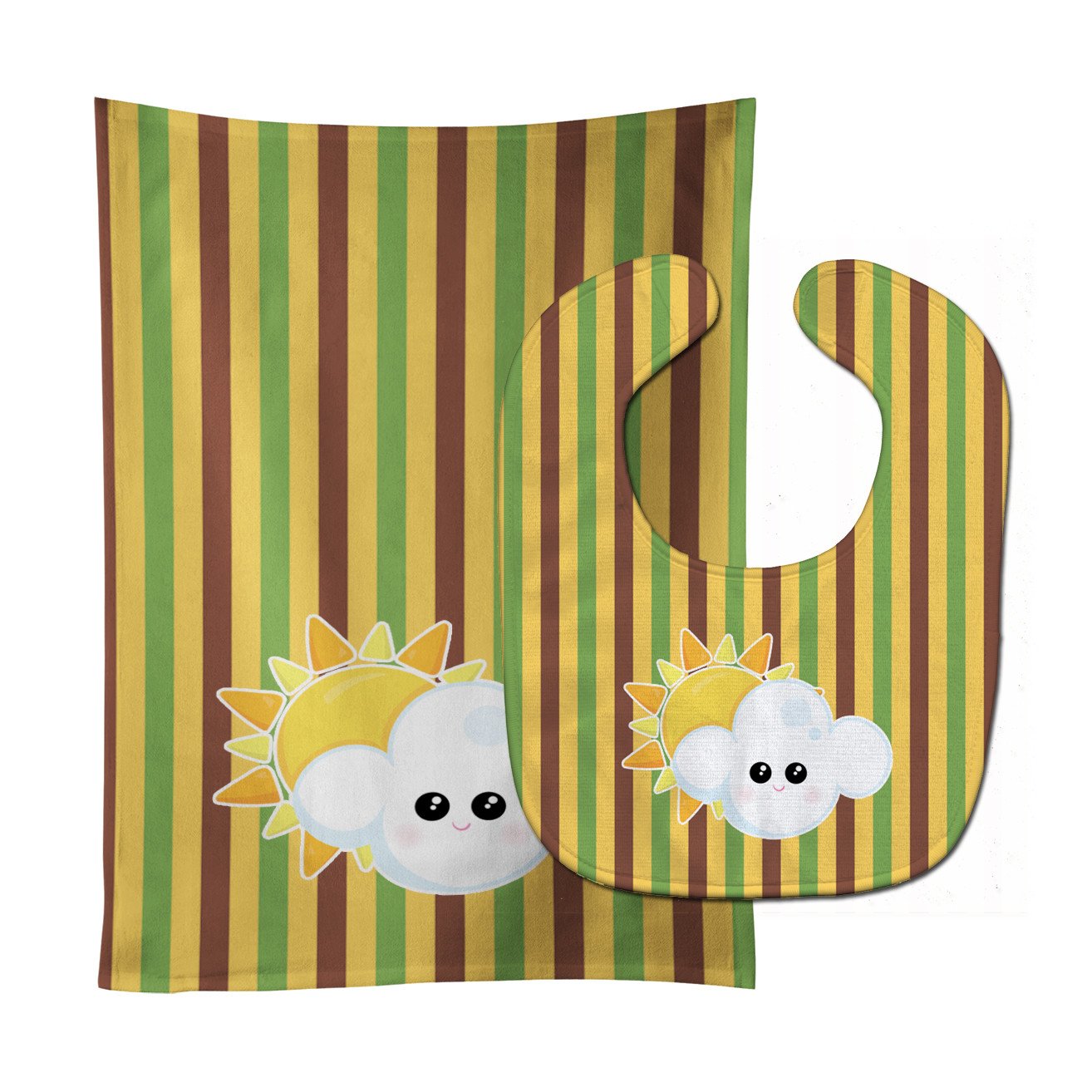 Weather Partly Cloudy Face Baby Bib & Burp Cloth Easy-Clean Baby Bib Baby Feeding Accessory Baby Mealtime Essential