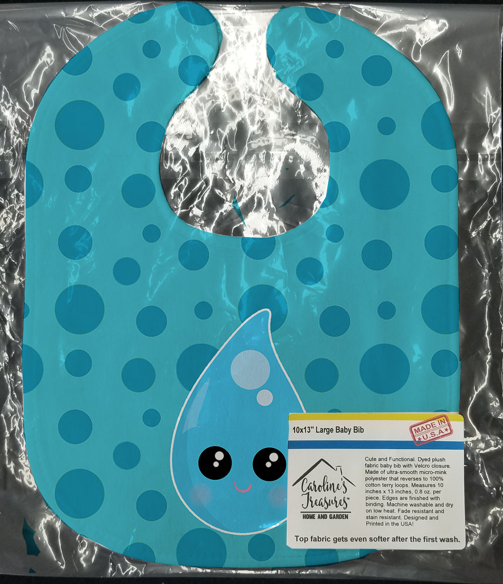 Weather Rain Drop Face Baby Bib Easy-Clean Baby Bib Baby Feeding Accessory Baby Mealtime Essential, 10 x 13, Multicolor