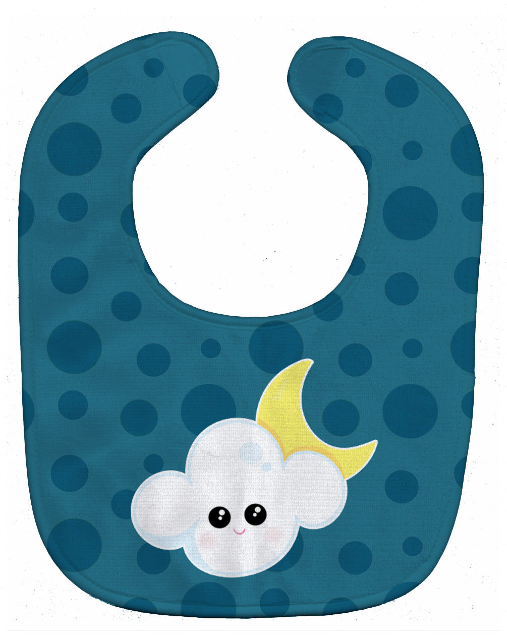 Weather Cloudy Moon Face Baby Bib Easy-Clean Baby Bib Baby Feeding Accessory Baby Mealtime Essential, 10 x 13, Multicolor