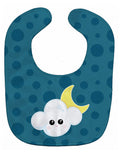 Weather Cloudy Moon Face Baby Bib Easy-Clean Baby Bib Baby Feeding Accessory Baby Mealtime Essential, 10 x 13, Multicolor