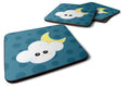 Weather Cloudy Moon Face Foam Coasters Set of 4 Cup Coasters for Indoor Outdoor, Tabletop Protection, Anti Slip, Mouse pad Material
