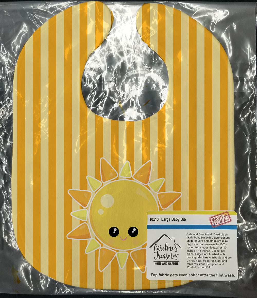 Weather Sunshine Face Baby Bib Easy-Clean Baby Bib Baby Feeding Accessory Baby Mealtime Essential, 10 x 13, Multicolor