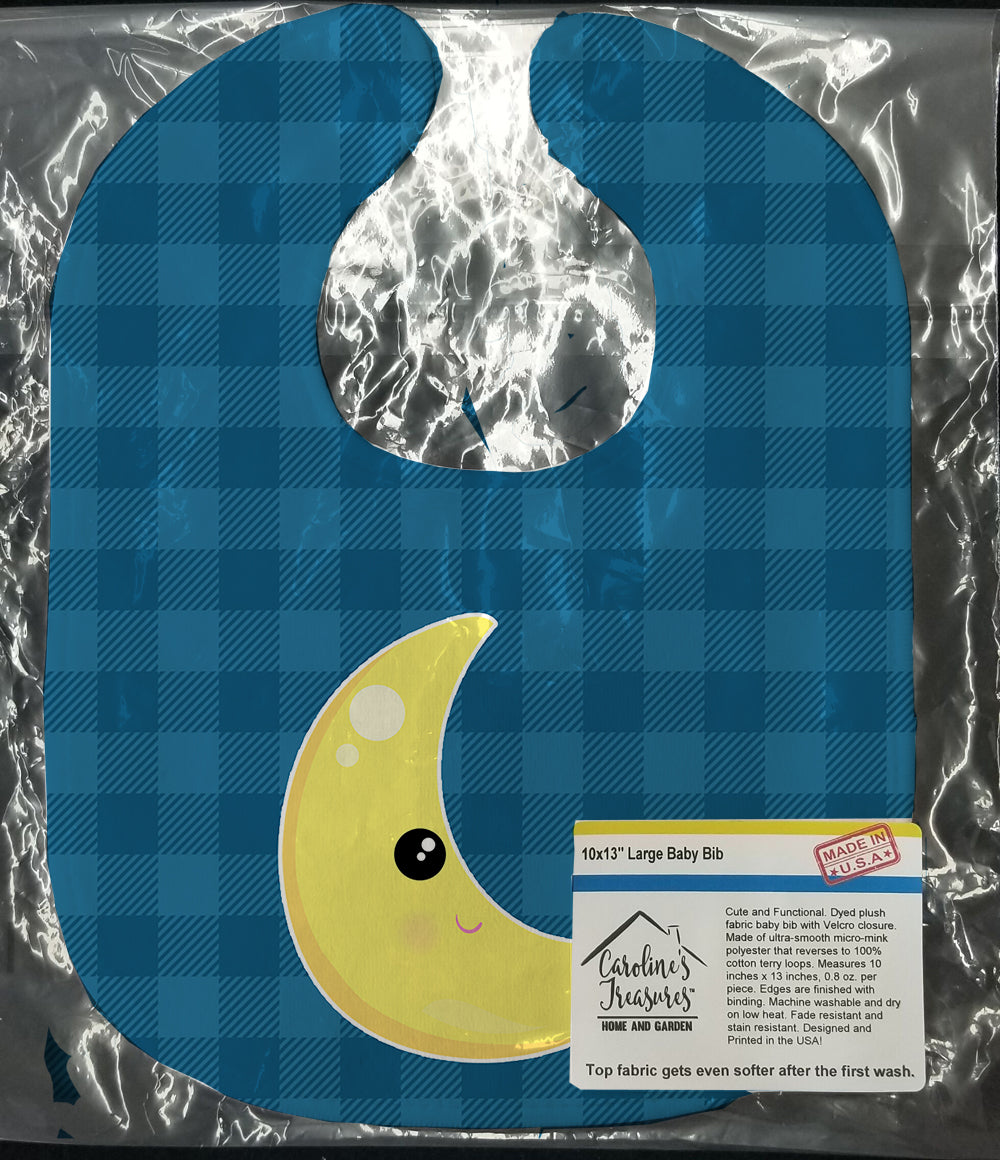 Weather Moon Face Baby Bib Easy-Clean Baby Bib Baby Feeding Accessory Baby Mealtime Essential, 10 x 13, Multicolor