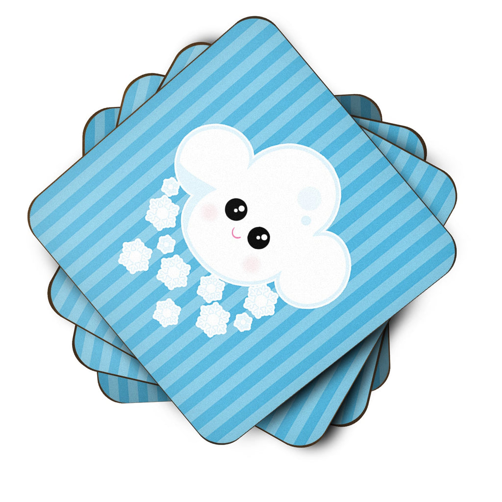Weather Snowing Face Foam Coasters Set of 4 Cup Coasters for Indoor Outdoor, Tabletop Protection, Anti Slip, Mouse pad Material