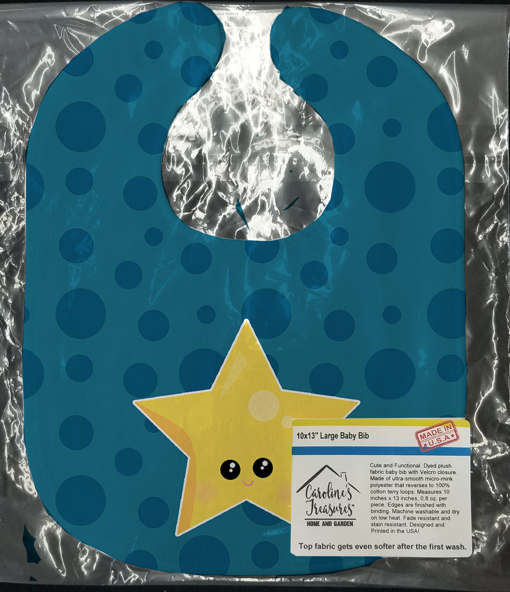 Weather Night Star Face Baby Bib Easy-Clean Baby Bib Baby Feeding Accessory Baby Mealtime Essential, 10 x 13, Multicolor