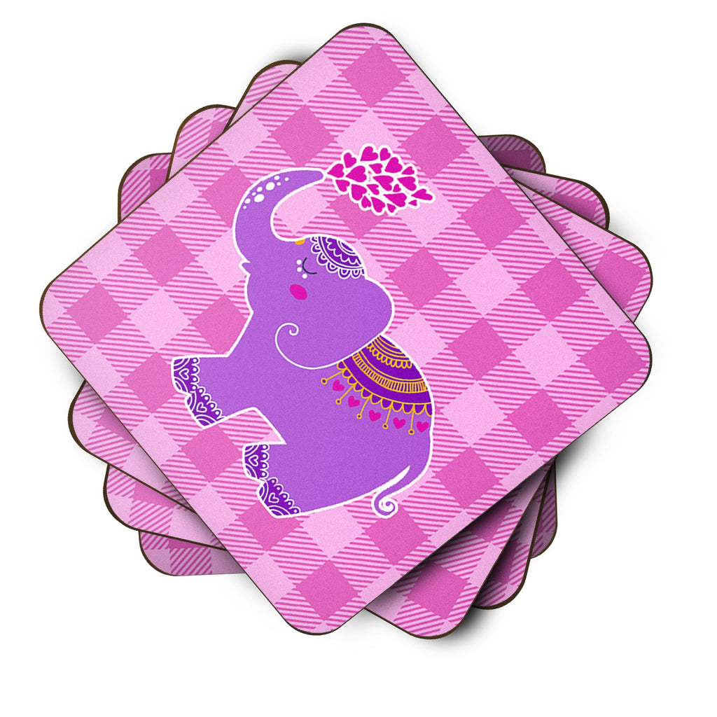 Purple Elephant Foam Coasters Set of 4 Cup Coasters for Indoor Outdoor, Tabletop Protection, Anti Slip, Mouse pad Material