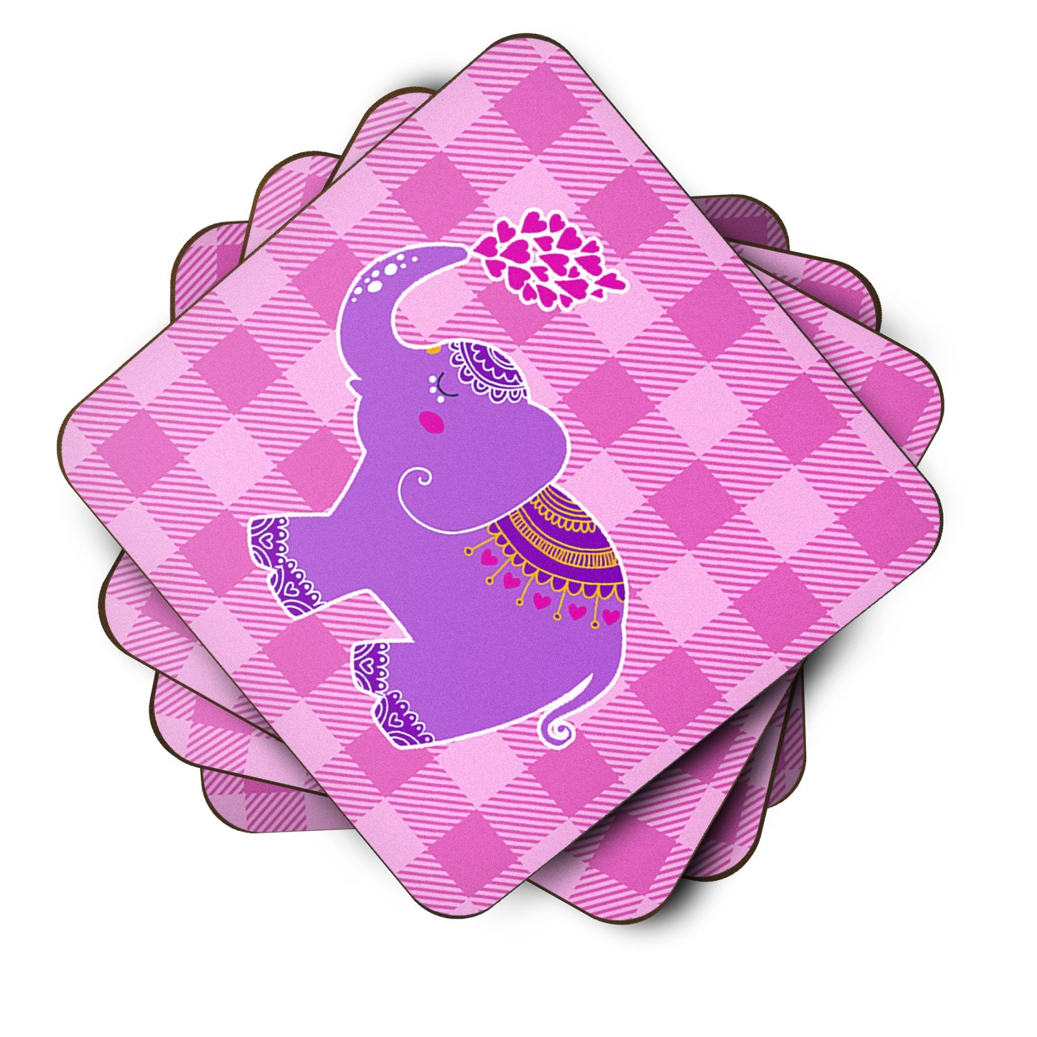 Purple Elephant Foam Coasters Set of 4 Cup Coasters for Indoor Outdoor, Tabletop Protection, Anti Slip, Mouse pad Material