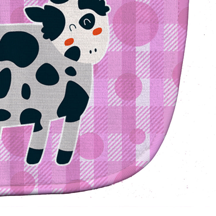 Cow on Pink Polkadots Baby Bib Easy-Clean Baby Bib Baby Feeding Accessory Baby Mealtime Essential, 10 x 13, Multicolor