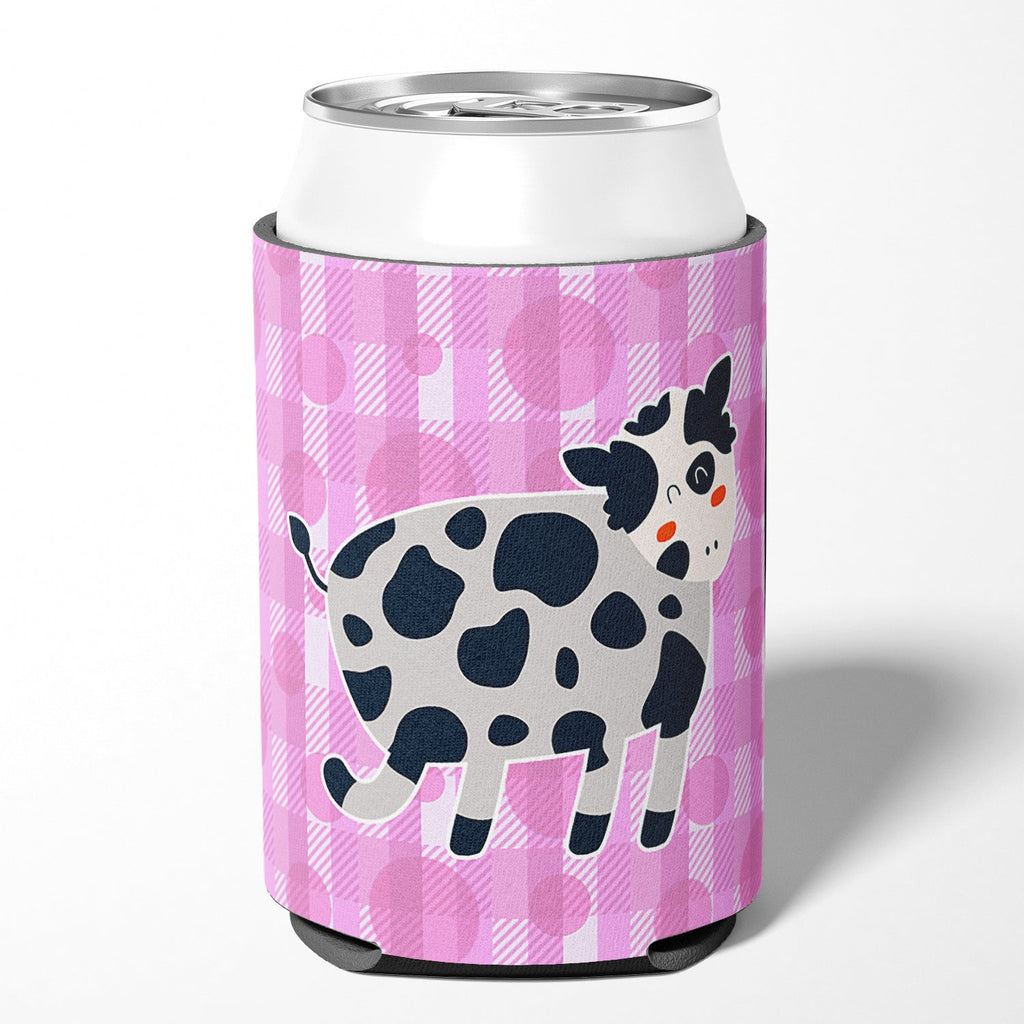 Cow on Pink Polkadots Can or Bottle Hugger Cooler Sleeve for Standard 12 oz Cans, Insulated Foam Beer & Soda Can Hugger Reusable