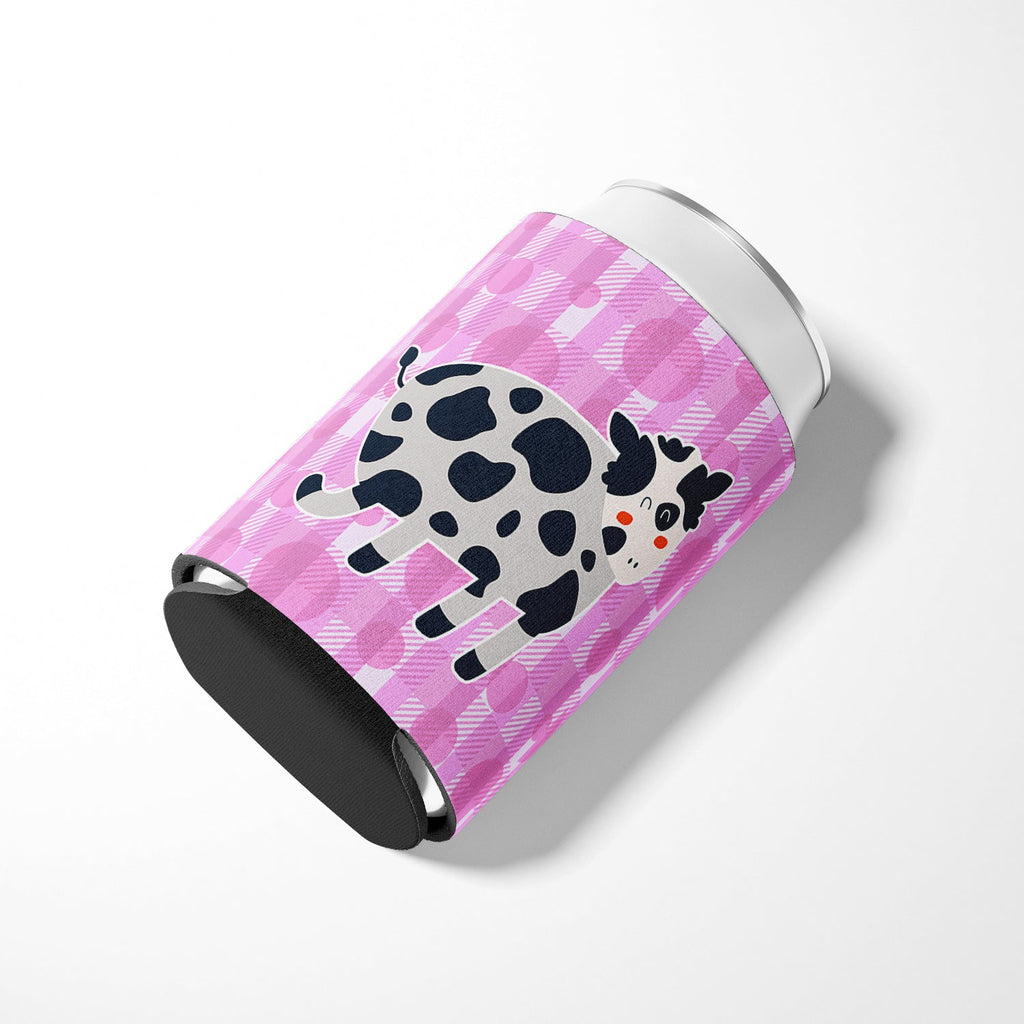 Cow on Pink Polkadots Can or Bottle Hugger Cooler Sleeve for Standard 12 oz Cans, Insulated Foam Beer & Soda Can Hugger Reusable