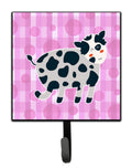 Cow on Pink Polkadots Leash or Key Holder Wall Hooks, Key Hooks Holder, Coat Rack Wall Mount, Coat Hooks, Hooks for Hanging Keys, Towels, Aprons, Leashes