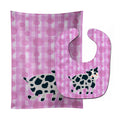 Cow on Pink Polkadots Baby Bib & Burp Cloth Easy-Clean Baby Bib Baby Feeding Accessory Baby Mealtime Essential