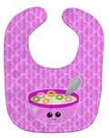 Pink Bowl of Cereal Baby Bib Easy-Clean Baby Bib Baby Feeding Accessory Baby Mealtime Essential, 10 x 13, Multicolor