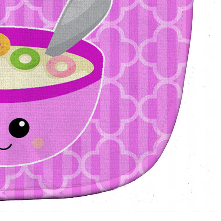 Pink Bowl of Cereal Baby Bib Easy-Clean Baby Bib Baby Feeding Accessory Baby Mealtime Essential, 10 x 13, Multicolor