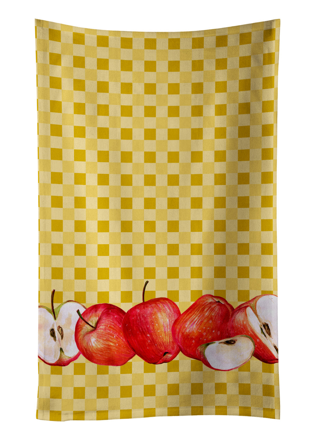 Apple on Basketweave Kitchen Towel Velour Plush Front and Cotton Loop Back Machine Washable