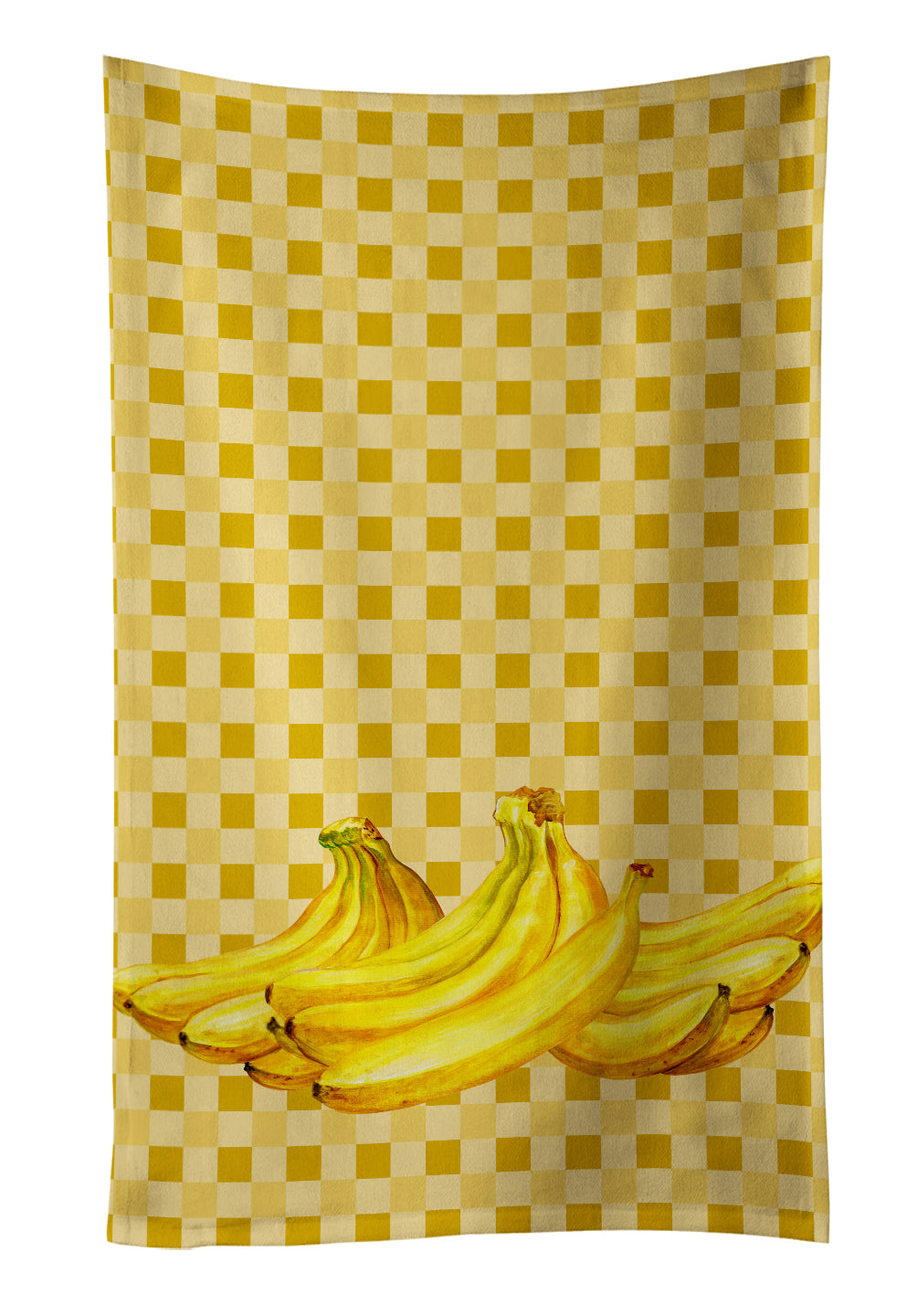 Bananas on Basketweave Kitchen Towel Velour Plush Front and Cotton Loop Back Machine Washable