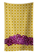 Grapes on Basketweave Kitchen Towel Velour Plush Front and Cotton Loop Back Machine Washable