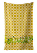 White Grapes on Basketweave Kitchen Towel Velour Plush Front and Cotton Loop Back Machine Washable