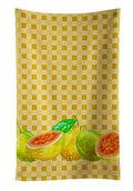 Guavas on Basketweave Kitchen Towel Velour Plush Front and Cotton Loop Back Machine Washable