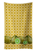 Kiwis on Basketweave Kitchen Towel Velour Plush Front and Cotton Loop Back Machine Washable