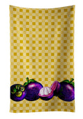 Mangosteens on Basketweave Kitchen Towel Velour Plush Front and Cotton Loop Back Machine Washable
