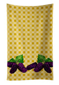 Mulberries on Basketweave Kitchen Towel Velour Plush Front and Cotton Loop Back Machine Washable