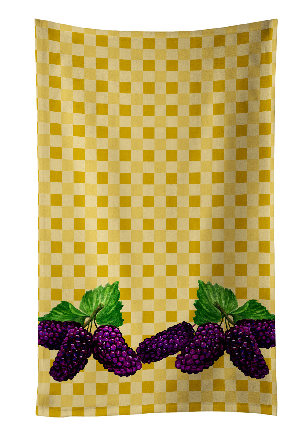 Mulberries on Basketweave Kitchen Towel Velour Plush Front and Cotton Loop Back Machine Washable