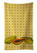 Papayas on Basketweave Kitchen Towel Velour Plush Front and Cotton Loop Back Machine Washable