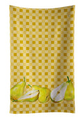 Pears on Basketweave Kitchen Towel Velour Plush Front and Cotton Loop Back Machine Washable