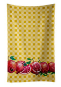Pomegranates on Basketweave Kitchen Towel Velour Plush Front and Cotton Loop Back Machine Washable