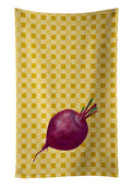 Beet Root on Basketweave Kitchen Towel Velour Plush Front and Cotton Loop Back Machine Washable