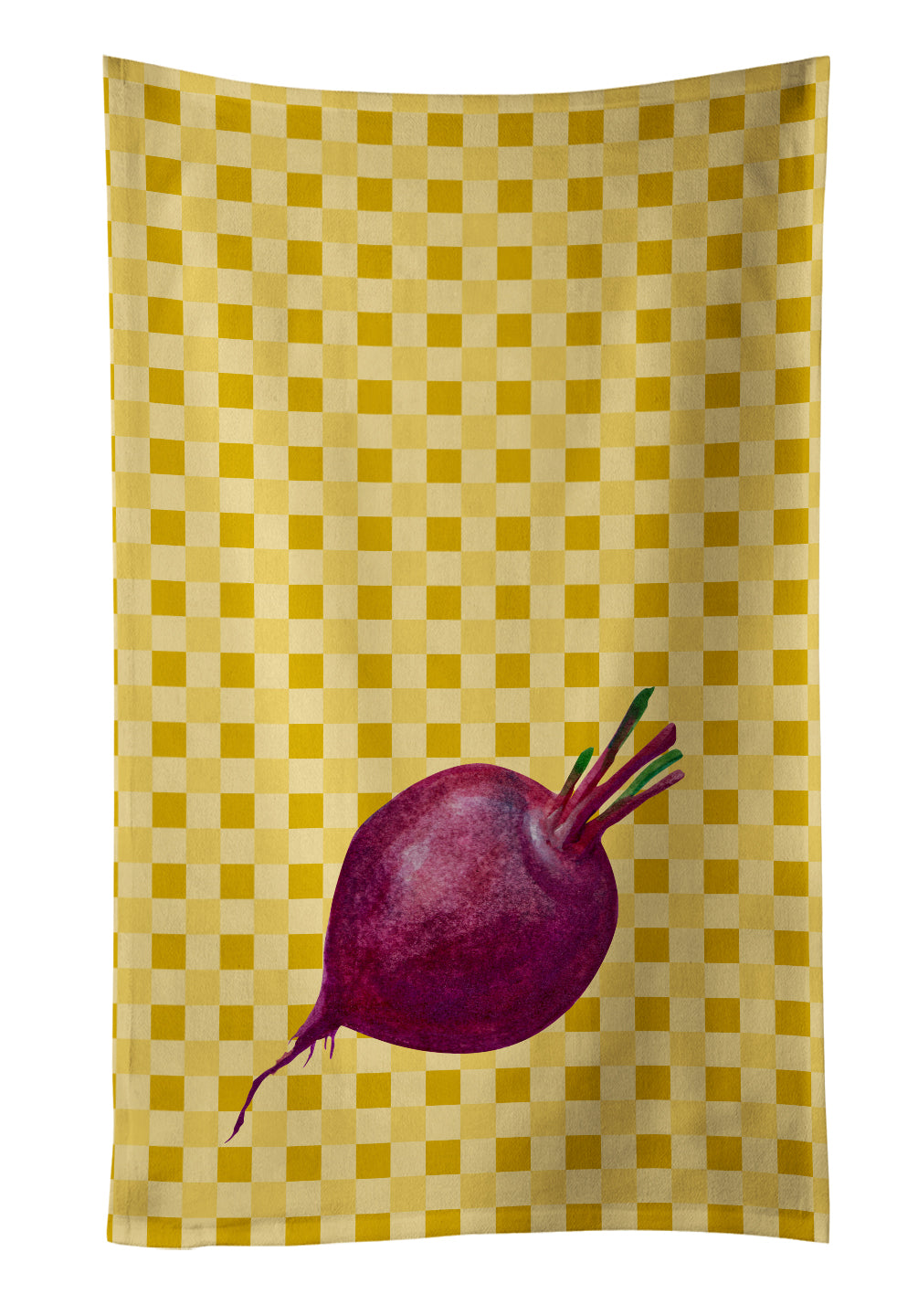 Beet Root on Basketweave Kitchen Towel Velour Plush Front and Cotton Loop Back Machine Washable