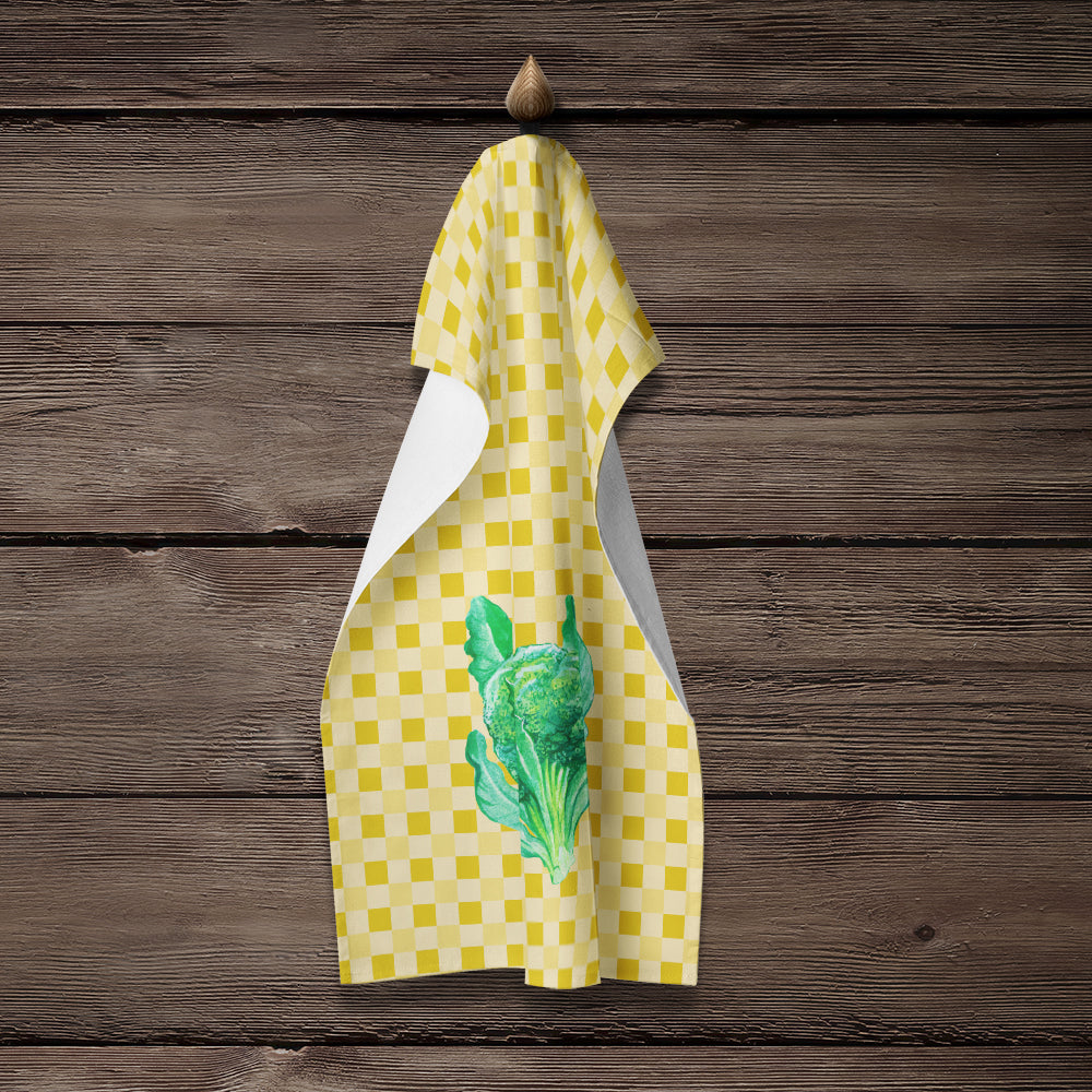 Broccoli on Basketweave Kitchen Towel Velour Plush Front and Cotton Loop Back Machine Washable