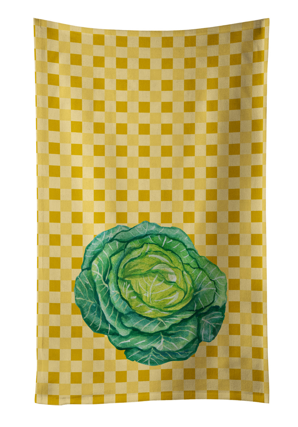 Cabbage on Basketweave Kitchen Towel Velour Plush Front and Cotton Loop Back Machine Washable