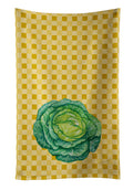 Cabbage on Basketweave Kitchen Towel Velour Plush Front and Cotton Loop Back Machine Washable