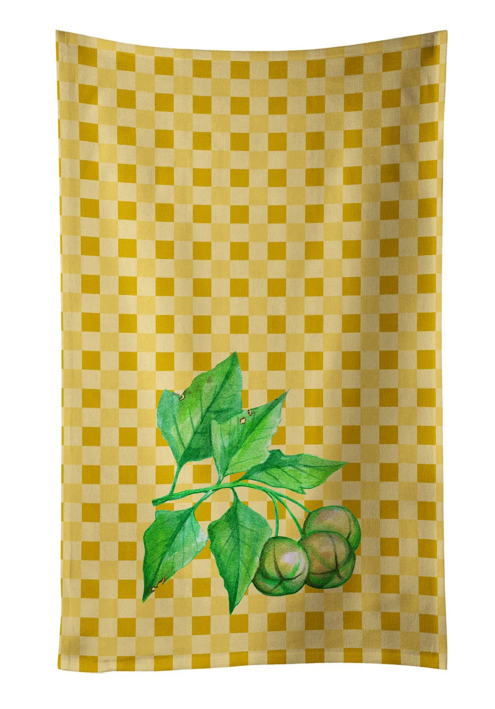 Candlenut on Basketweave Kitchen Towel Velour Plush Front and Cotton Loop Back Machine Washable