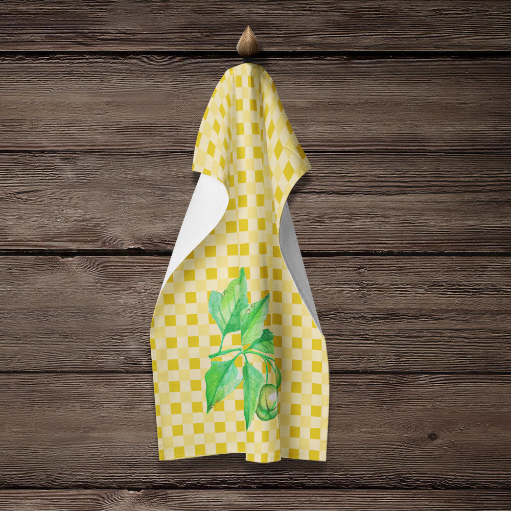 Candlenut on Basketweave Kitchen Towel Velour Plush Front and Cotton Loop Back Machine Washable