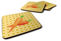 Carrots on Basketweave Foam Coasters Set of 4 Cup Coasters for Indoor Outdoor, Tabletop Protection, Anti Slip, Mouse pad Material