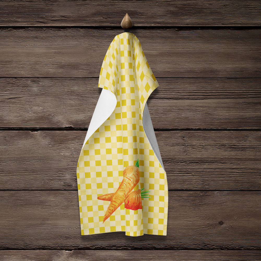 Carrots on Basketweave Kitchen Towel Velour Plush Front and Cotton Loop Back Machine Washable