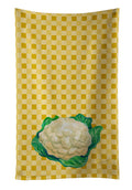 Cauliflower on Basketweave Kitchen Towel Velour Plush Front and Cotton Loop Back Machine Washable