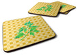 Celery on Basketweave Foam Coasters Set of 4 Cup Coasters for Indoor Outdoor, Tabletop Protection, Anti Slip, Mouse pad Material