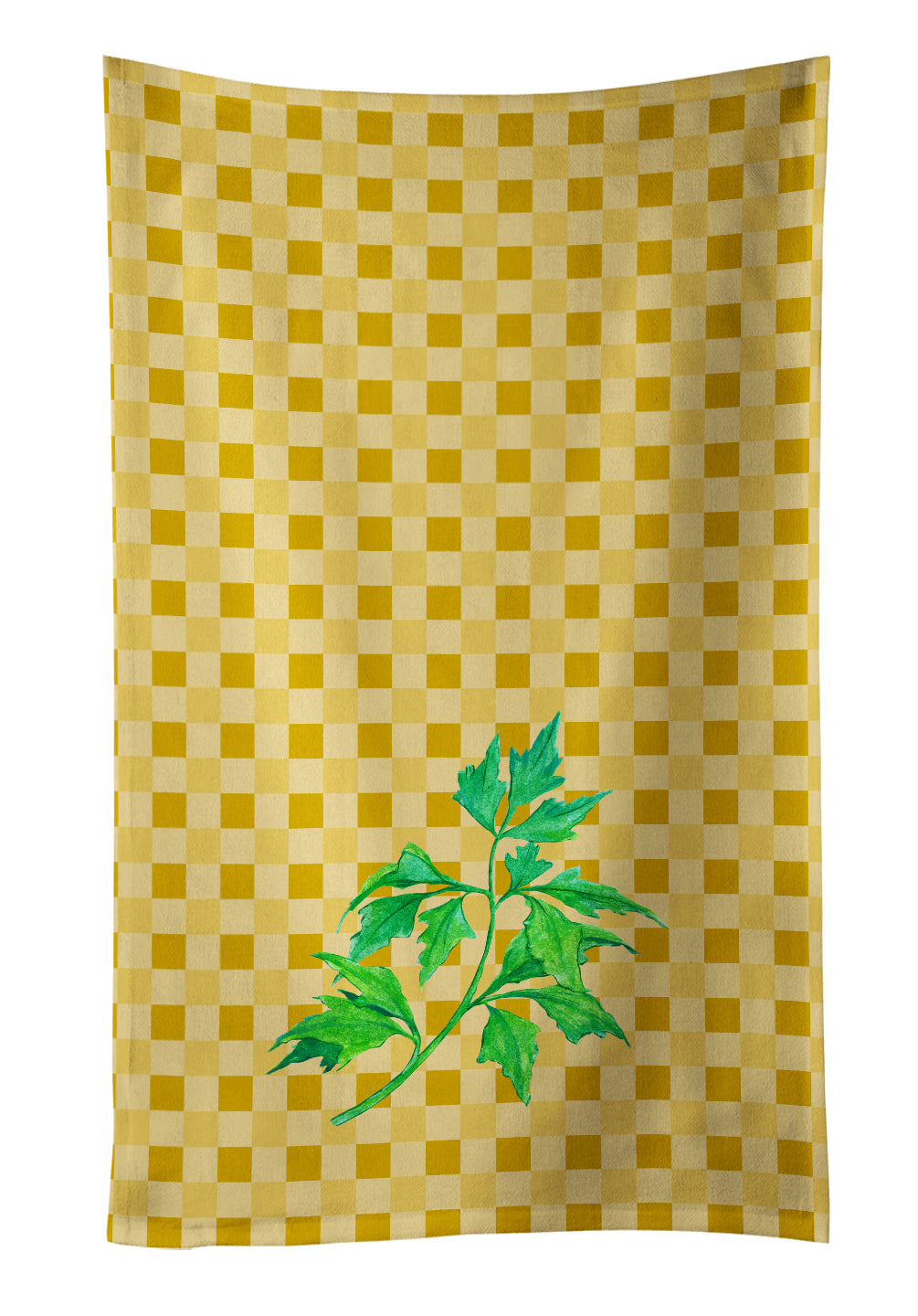 Celery on Basketweave Kitchen Towel Velour Plush Front and Cotton Loop Back Machine Washable