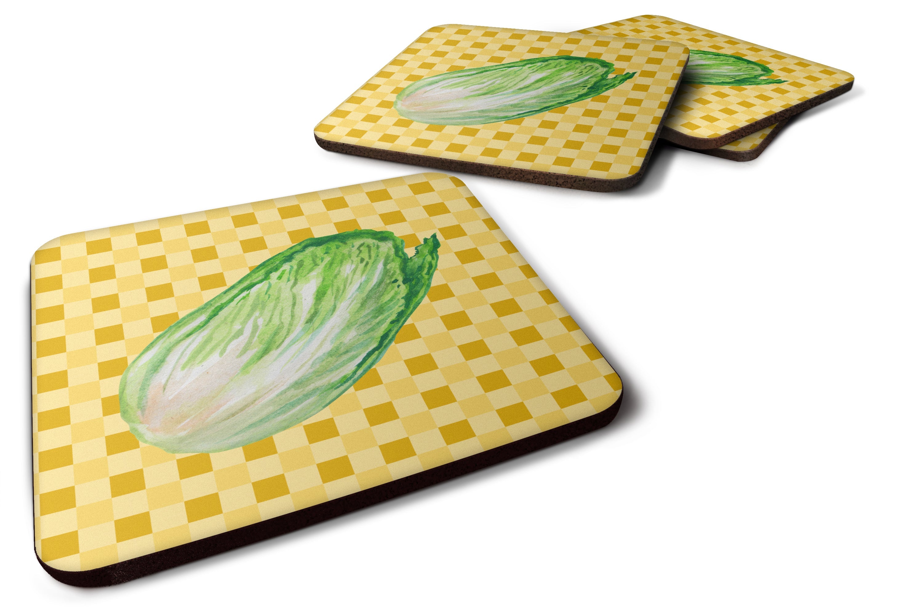 Chinese Cabbage on Basketweave Foam Coasters Set of 4 Cup Coasters for Indoor Outdoor, Tabletop Protection, Anti Slip, Mouse pad Material