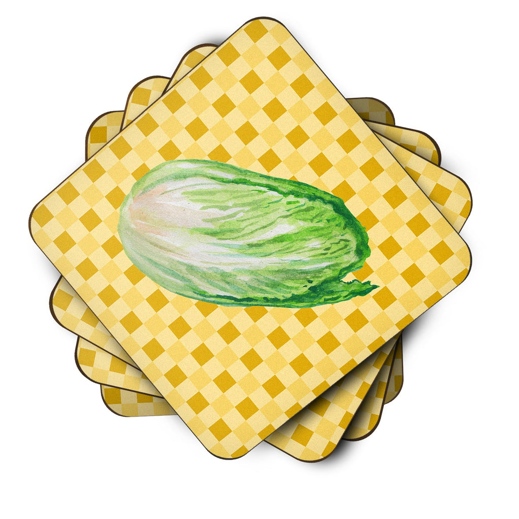 Chinese Cabbage on Basketweave Foam Coasters Set of 4 Cup Coasters for Indoor Outdoor, Tabletop Protection, Anti Slip, Mouse pad Material
