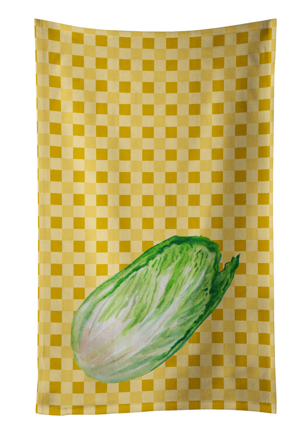 Chinese Cabbage on Basketweave Kitchen Towel Velour Plush Front and Cotton Loop Back Machine Washable