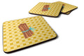 Cinnamon on Basketweave Foam Coasters Set of 4 Cup Coasters for Indoor Outdoor, Tabletop Protection, Anti Slip, Mouse pad Material