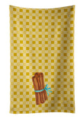 Cinnamon on Basketweave Kitchen Towel Velour Plush Front and Cotton Loop Back Machine Washable
