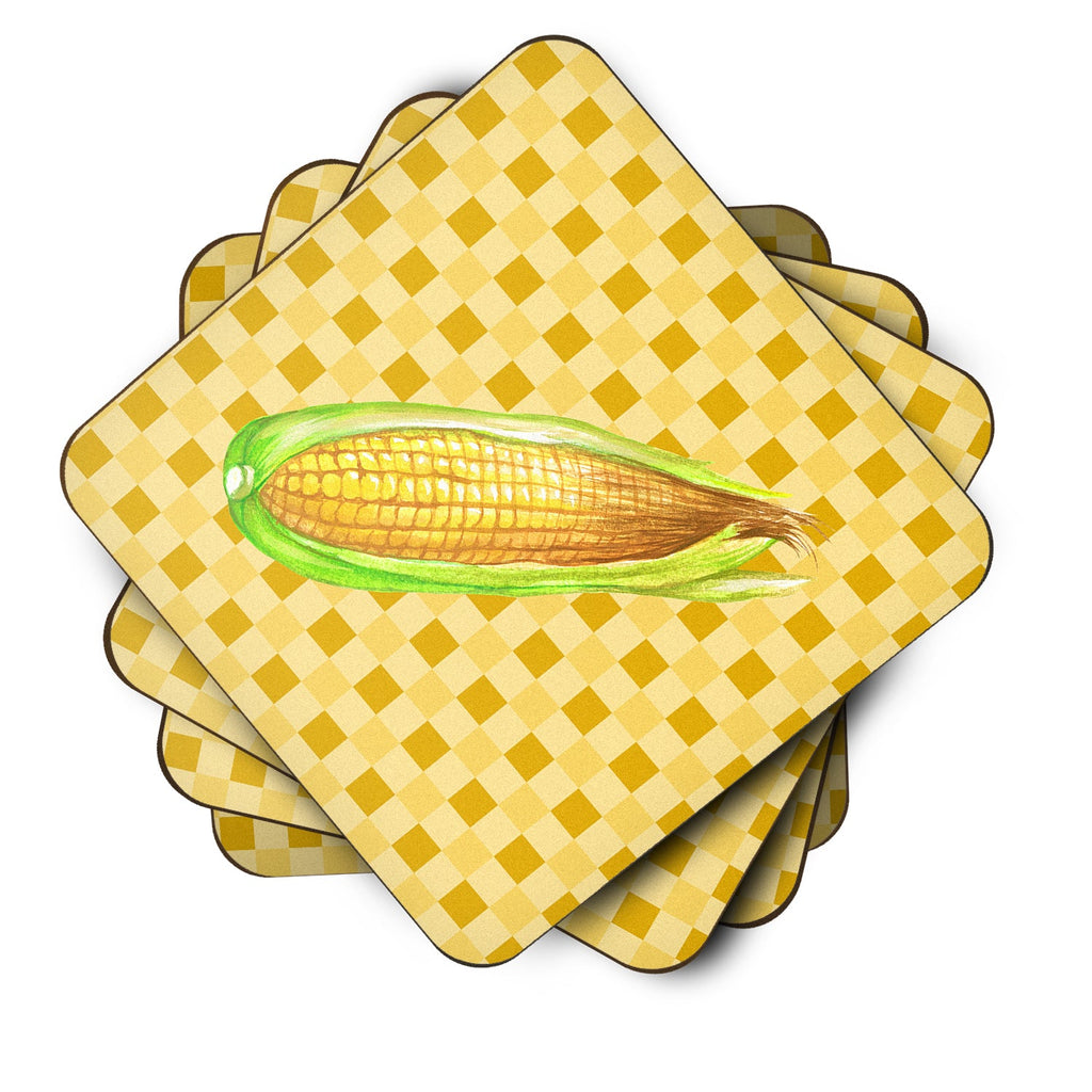 Corn on Basketweave Foam Coasters Set of 4 Cup Coasters for Indoor Outdoor, Tabletop Protection, Anti Slip, Mouse pad Material