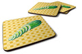 Cucumber on Basketweave Foam Coasters Set of 4 Cup Coasters for Indoor Outdoor, Tabletop Protection, Anti Slip, Mouse pad Material